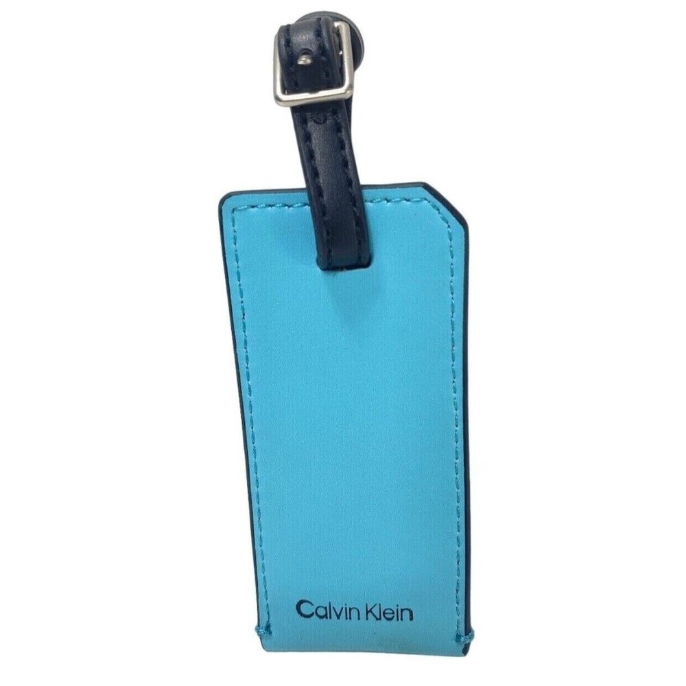 Calvin Klein Luggage Tag, Blue/Black Modern C.K. Travel Suitcase/Bag ID Tag